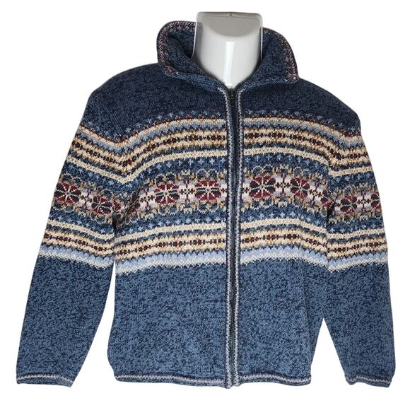 Tiara International Vintage Nordic Snow Flaked Pattern Sweater Size Medium - Picture 1 of 16